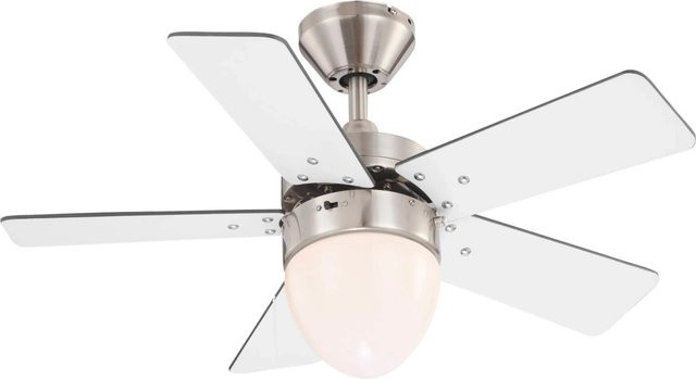 GLOBO Deckenventilator Marva mit Beleuchtung und Zugschnüren, Silber Matt, Durchmesser: 76 cm - Bild 1