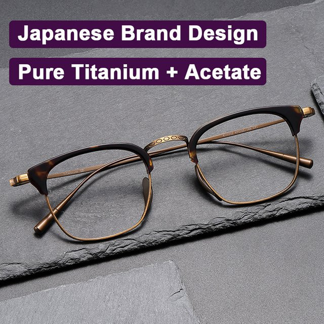 NOVEMSILVA Korrektionsbrille, quadratisch, Titan, Acetat, Herren, braun - Bild 1