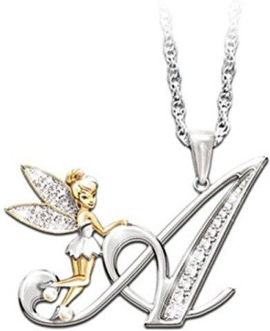 Yiran pet products Halskette, Alphabet Anhänger, Diamant, Zirkonia, Weiß, Damen - Bild 1