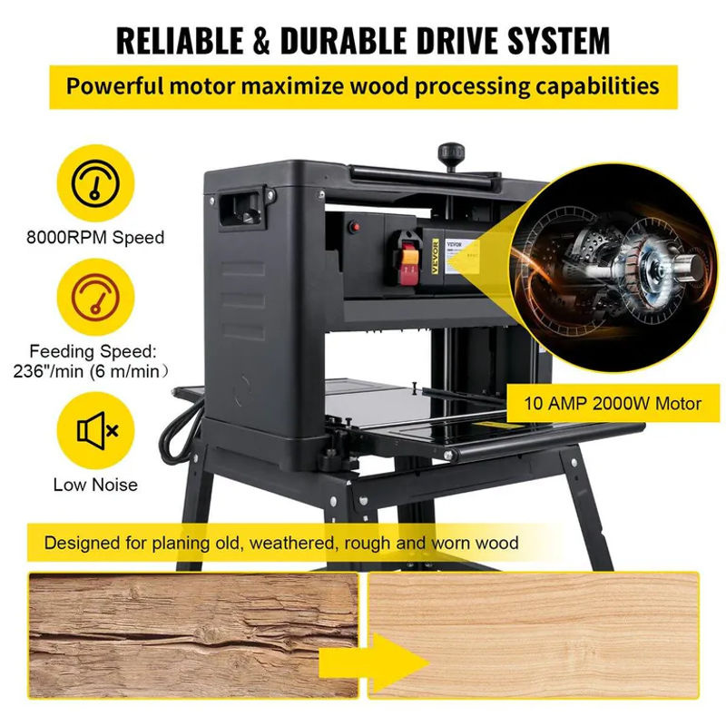 Buying Solutions MB Dickenhobel 13-Zoll Werkstatt-Hobel in Schwarz mit 2000W und 8000 U/min - Bild 4