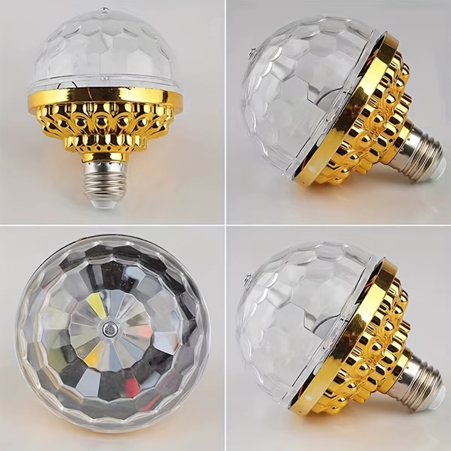 RGB LED Projektor Lampe E27 mit rotierendem Licht für Party und Disco, Mehrfarbig - Bild 2