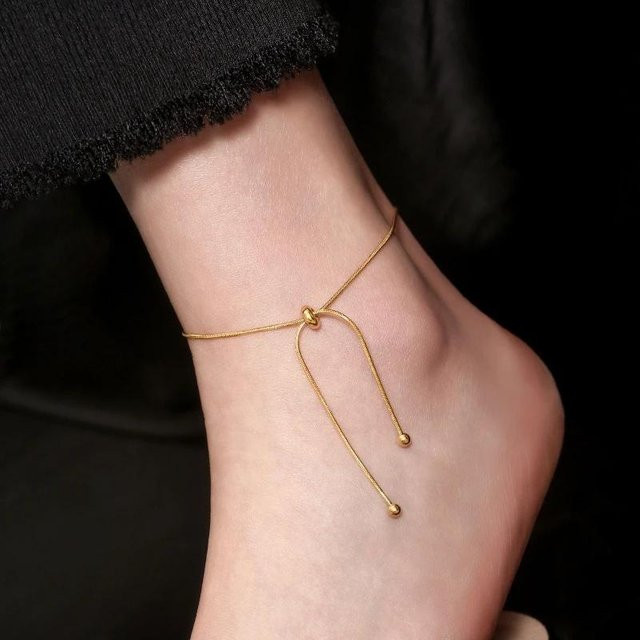 Lucky Star Jewelry Kettenfußkette 316L Edelstahl, Zirkon, gold, Damen - Bild 1