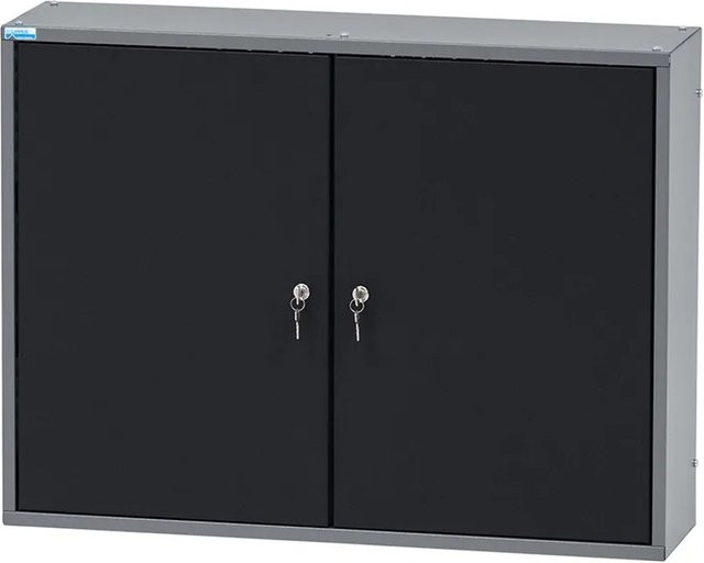 Küpper Hängeschrank 2-Türig mit 4 Fachböden Schwarz-Hellgrau B: 60 cm, H: 80 cm, T: 20 cm - Bild 1