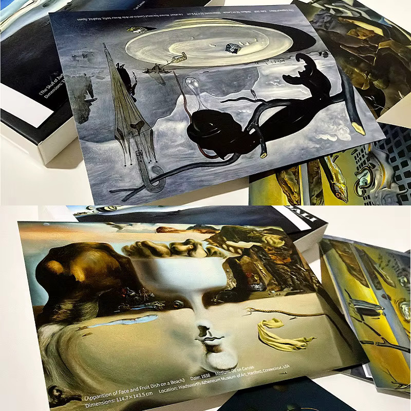 Salvador Dali Kunstpostkarten 30er Set mit farbigen Ölgemälden aus Papier - Bild 5
