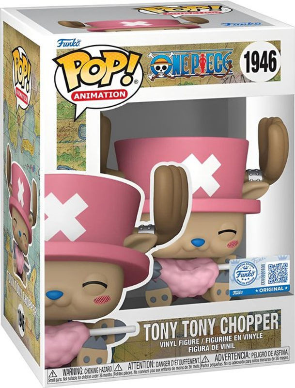 Funko One Piece POP! Animation Vinyl Figur Tony Chopper mit Zuckerwatte, mehrfarbig - Bild 1