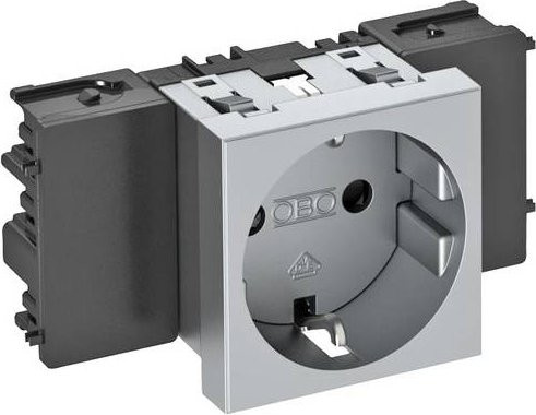 OBO Bettermann Geräteeinsatz Steckdose in Grau, B/H/T: 86 x 45 x 42 mm - Bild 1