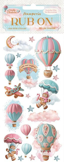 Rub On Transferfolie Candy Christmas Balloons - Bild 1
