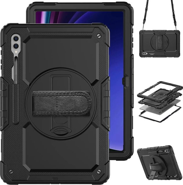 Samsung Cover Armor Kids Case Stoßfeste Schutzhülle für Galaxy Tab S10 FE Plus 13,1 Zoll SM-X620 SM-X626B Schwarz - Bild 1