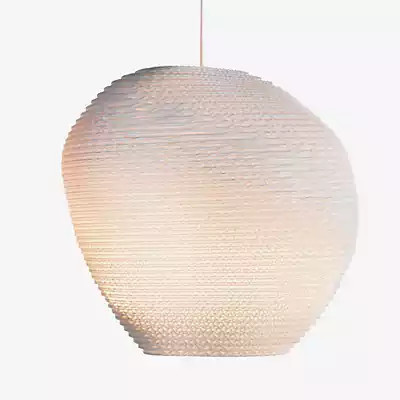 Graypants Scraplights Allyn Pendelleuchte in Grau und Weiß aus Holz und Papier - Bild 1