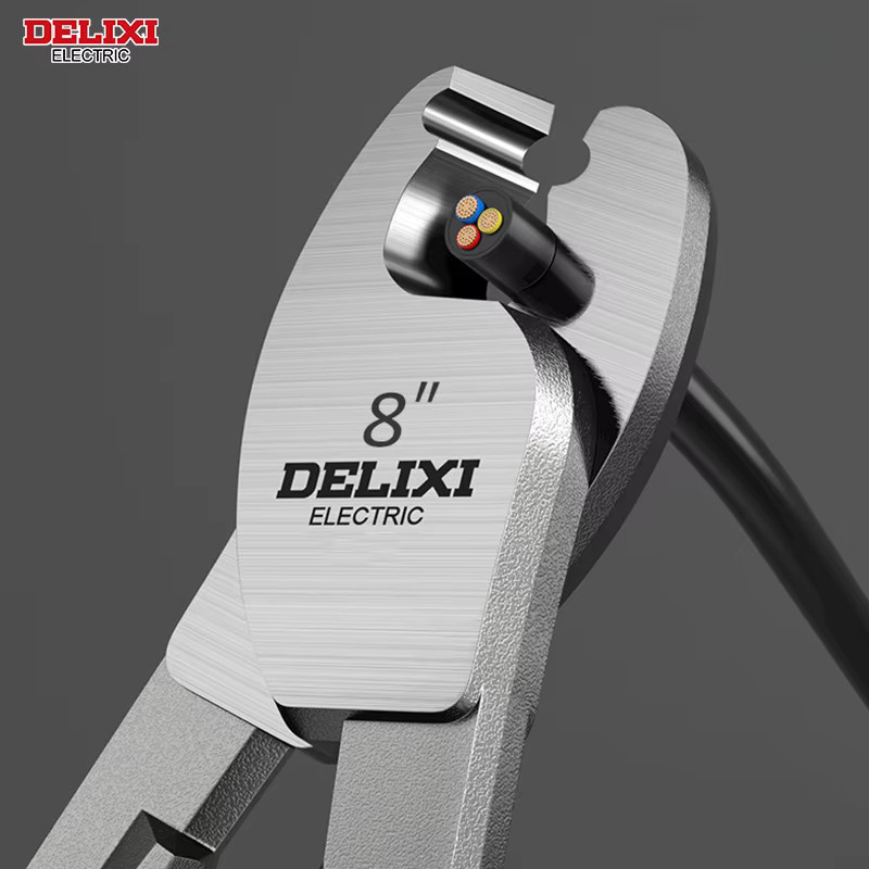 DELIXI ELECTRIC Kabelschneider und Abisolierzange aus Chrom-Vanadium-Stahl in Rot - Bild 3
