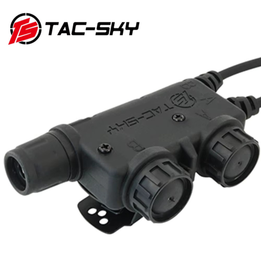 TS TAC-SKY Taktischer Headset-Adapter Dual Comm V2 mit Kenwood-Stecker und U94 PTT-Kompatibilität in Schwarz - Bild 3