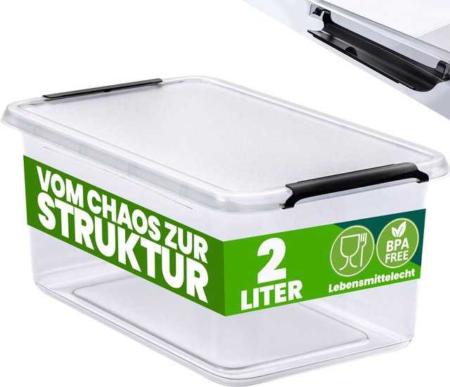 DEUBA Aufbewahrungsbox transparent stapelbar BPA-frei B/T/H: 20 x 15 x 12 cm - Bild 1