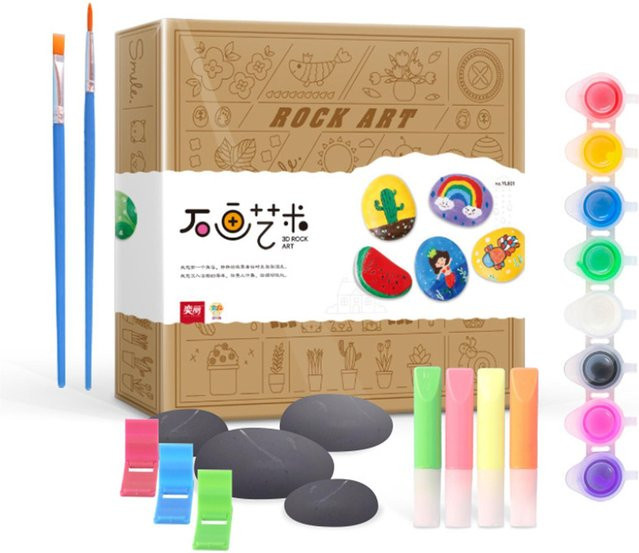 Koogeelife Steine bemalen Kunst und Handwerk Set, DIY Acrylfarbe, Bunt / Mehrfarbig - Bild 1