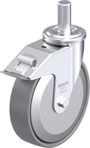 Blickle Stahlblech-Lenkrolle LEZ-PO 200G-27-FI-ELS-FA in Grau mit 200 mm Rad-Durchmesser und 300 kg Tragfähigkeit - Bild 1