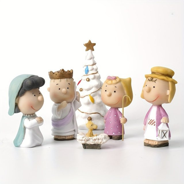 Bandai Snoopy Weihnachtsfigur, 6-teiliges Set, handbemalt - Bild 1