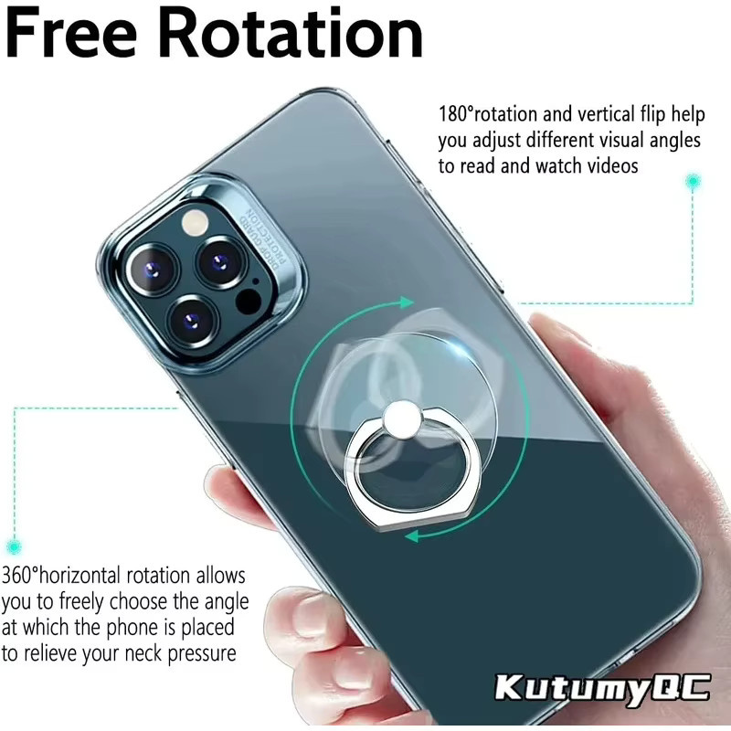 Transparenter 360-Grad-drehbarer Handy-Ringhalter als Fingergriff-Ständer kompatibel mit iPhones und Handyhüllen - Bild 4