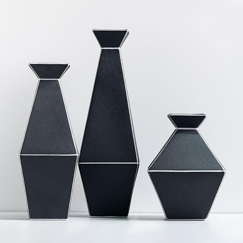 Modernes Blumen Gefäß in Diamantform für Wohnzimmer und Eingangsbereich, Höhe: 32,0 cm, Breite: 12,0 cm, Tiefe: 12,0 cm - Bild 1