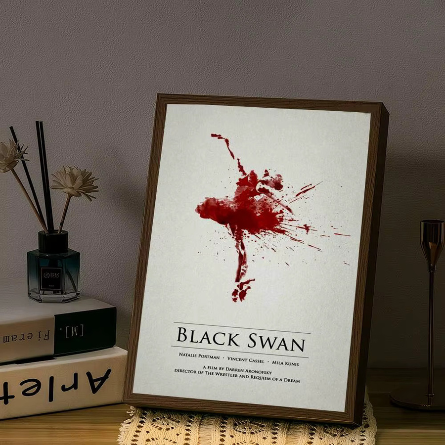 Selbstklebendes Film-Poster Black Swan als Vintage Wandaufkleber in Multicolour, rechteckiges Kunstposter aus Papier - Bild 4