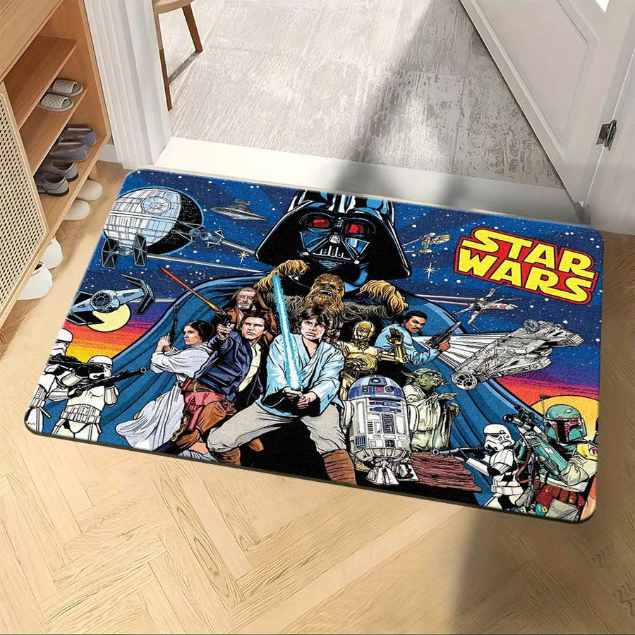 Star Wars rutschfeste Fußmatte von Beast Kingdom aus Polyester mit ikonischen Charakteren und Raumschiffen, B/T: 60 x 40 cm, Mehrfarbig - Bild 2