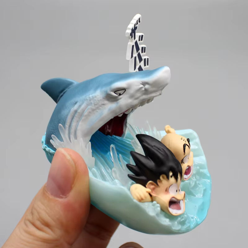 Bandai Dragon Ball Anime Figur Goku und Krillin Escape From Sharks Modell Statue, mehrfarbig, Höhe: 6,5 cm - Bild 2