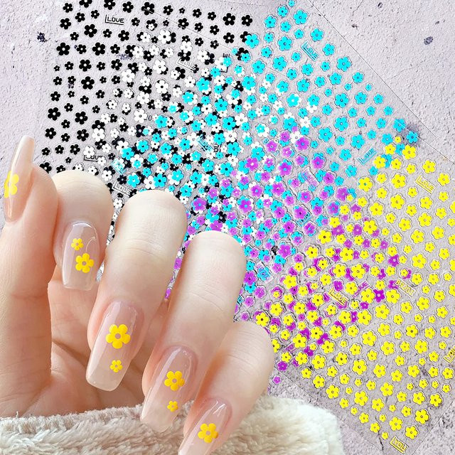 MAGT Nagelaufkleber Blumen-Designs, 5 Blatt, DIY selbstklebend - Bild 1