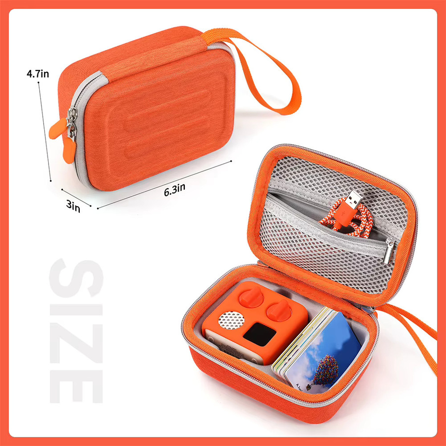 Stoßfeste Hartschalen-Tragetasche für Yoto Mini 2024 Edition inklusive Kartenhalter in Orange - Bild 4