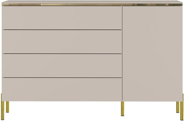 Kommode Vukia in Beige mit Gold-Akzenten Breite: 137,6 cm - Bild 1