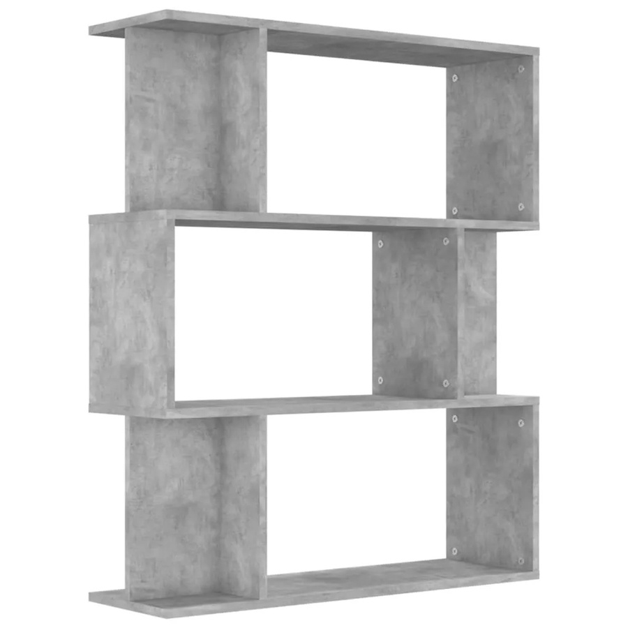 vidaXL Bücherregal und Raumteiler in Betongrau aus Holzwerkstoff, B/T/H: 80 x 24 x 96 cm - Bild 2