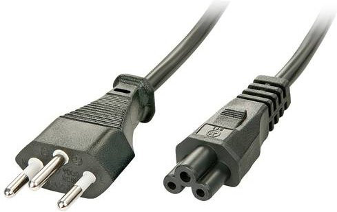 Lindy Netzkabel Schweizer Stecker auf IEC C5 in Schwarz, Länge: 2 m - Bild 1