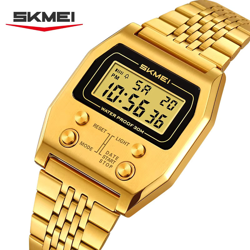 SKMEI Digitaluhr Edelstahl, Silber, Herren - Bild 1