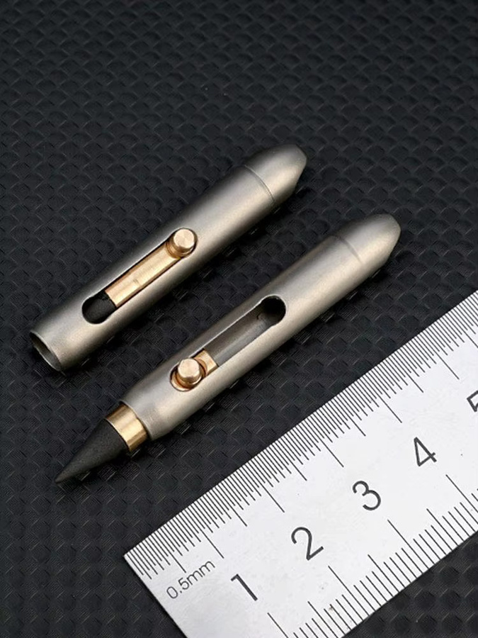 Ewiger Bleistift aus Titanlegierung in Silber, tintenloser und radierbarer Schreibstift mit Graphitspitze - Bild 6