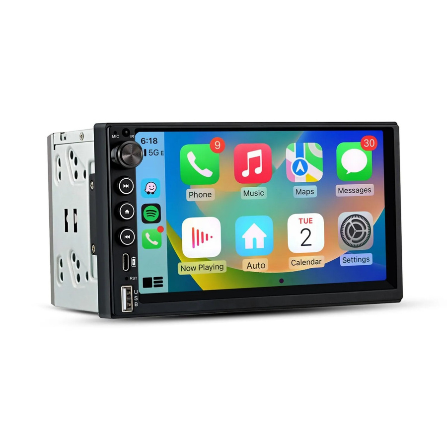 Junsun 7 Zoll Autoradio 2 Din mit Carplay und USB-C in Schwarz - Bild 2