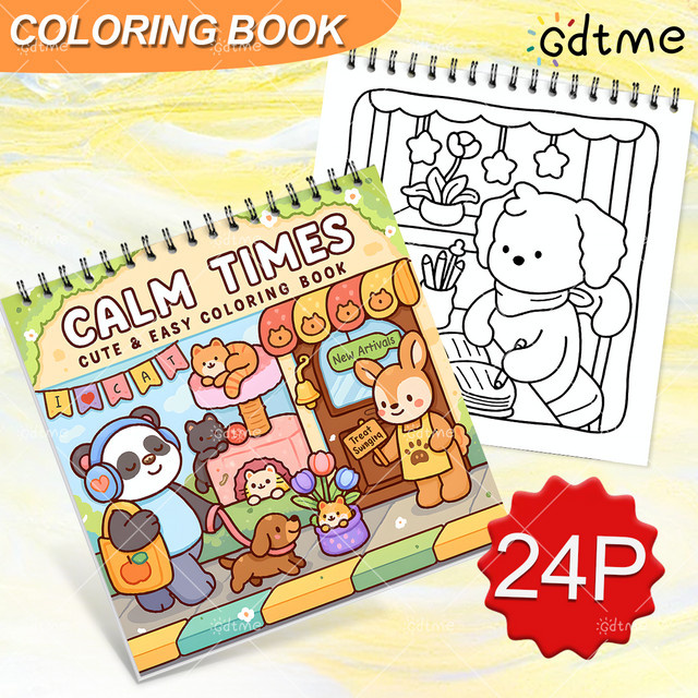 CALM TIMES Malbuch für Erwachsene, 24 Seiten, mit Spiralbindung - Bild 1