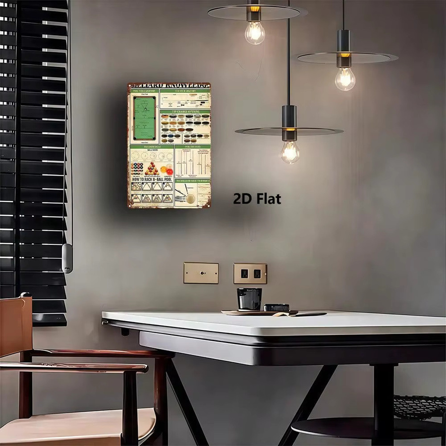 CIFBUY Vintage Eisen Wandkunst Plakette Retro Billard Regeln Diagramm Multicolour Breite: 20,32 cm, Höhe: 30,48 cm - Bild 4