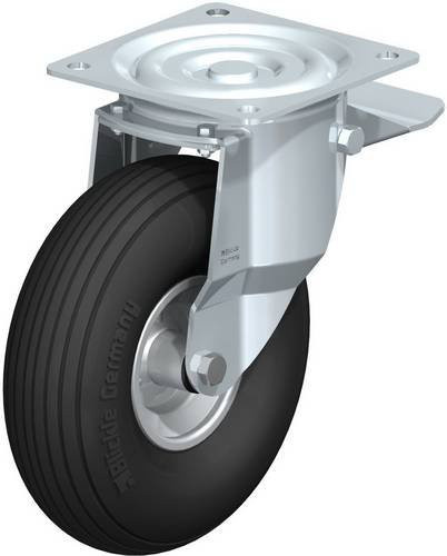 Blickle Lenkrolle L-P 261R-ST mit Feststeller, verzinkter Stahl, Rad-Durchmesser: 260 mm, Tragfähigkeit: 150 kg - Bild 1