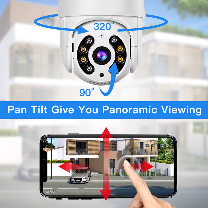 SACUVT 8MP 4K Drahtlose PTZ IP Kamera mit Wifi, Farbe Nachtsicht und AI Auto Tracking, Outdoor CCTV Überwachungskamera in Weiß - Bild 2
