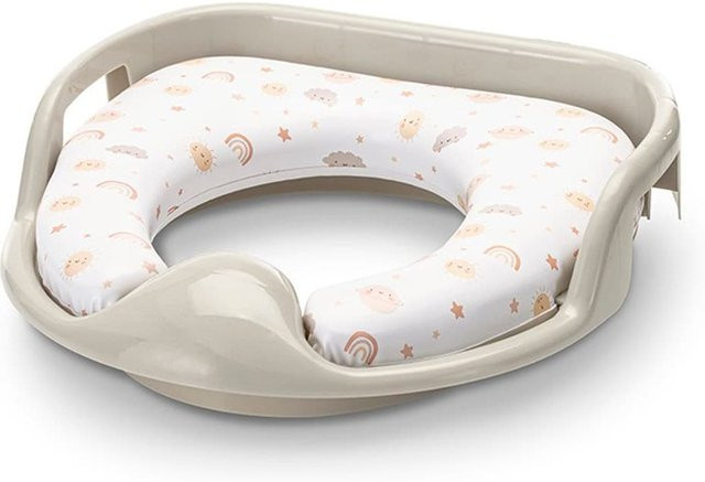 Lorelli Toilettensitz mit Handgriffen und gepolstertem Sitzkissen in Beige mit Spritzschutz - Bild 1