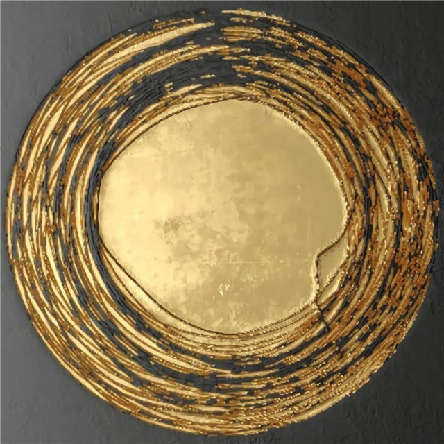 TPFLiving Kunstdruck auf Leinwand Abstrakt Gold Schwarz B/H: 40 x 40 cm - Bild 1