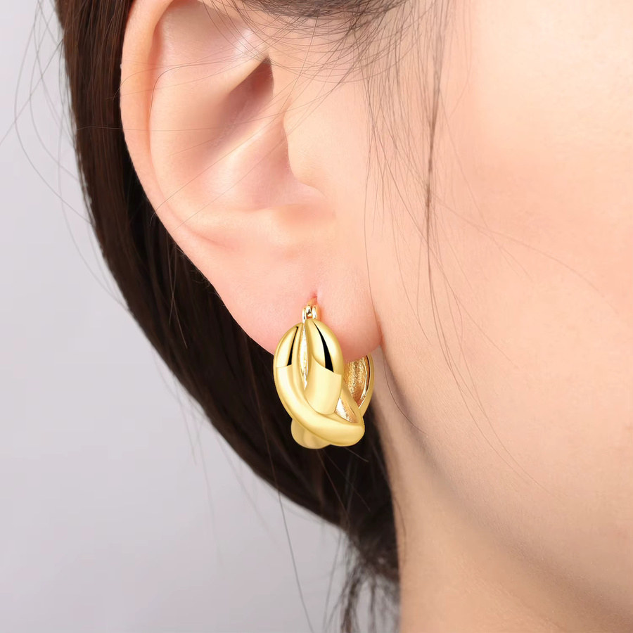 PANPOKI Creolen, 925 Silber, Gold, Damen - Bild 2