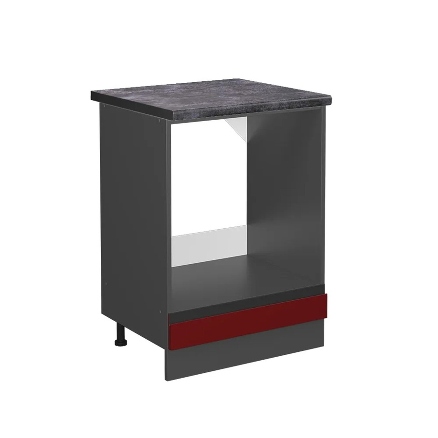 Vicco R-Line Herdbauschrank in Rot/Anthrazit mit offenen Regalfächern, Breite: 60 cm, Höhe: 81,6 cm, Tiefe: 60 cm - Bild 2