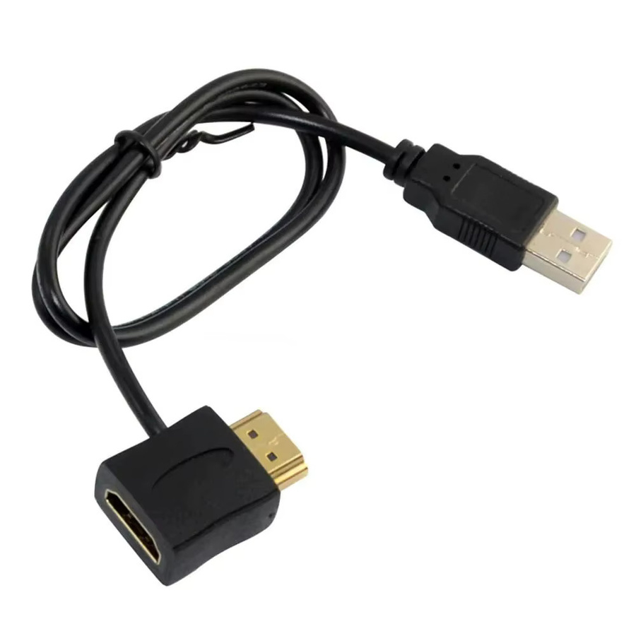 BSN HDMI Adapter Konverter mit USB 2.0 Netzteilkabel in Schwarz, 50 cm Länge - Bild 2