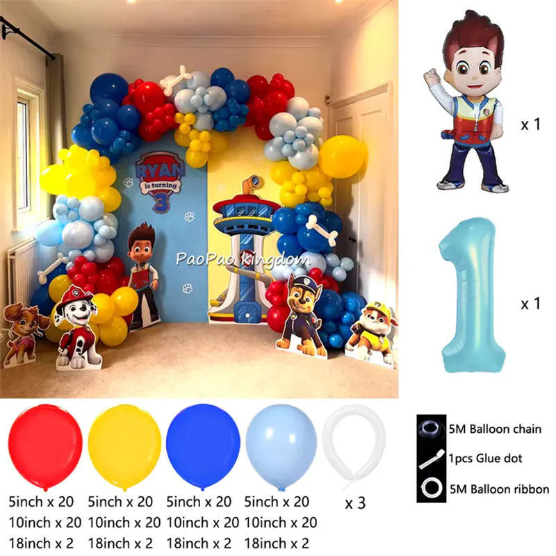PAW Patrol Ballon-Girlande Set für Kindergeburtstage und Babypartys mit mehrfarbigen Aluminiumfolienballons - Bild 2