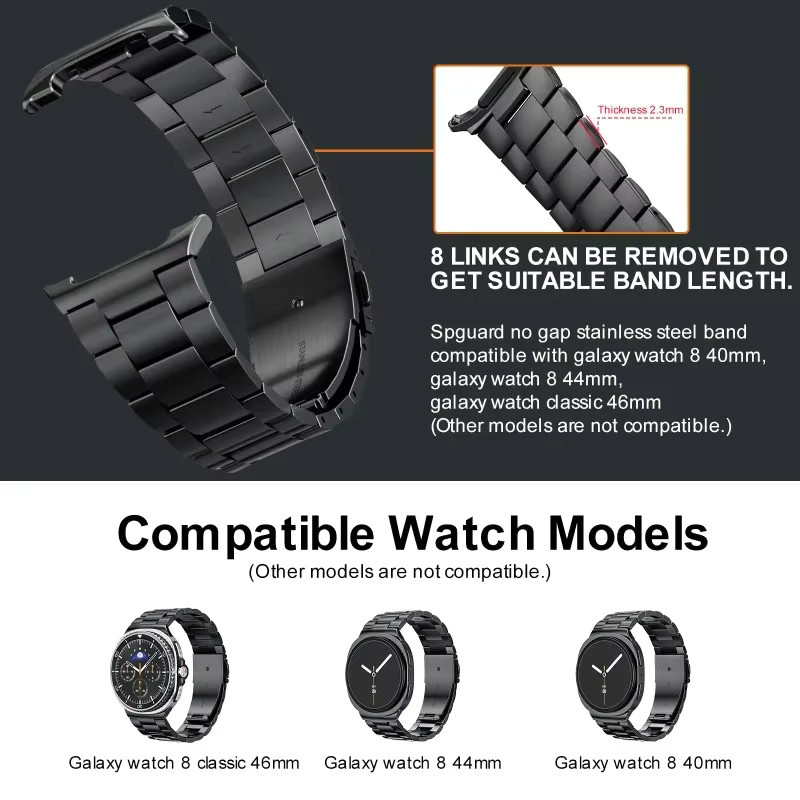 JBAILI Uhrenarmband Edelstahl, Samsung Galaxy Watch, Unisex - Bild 3