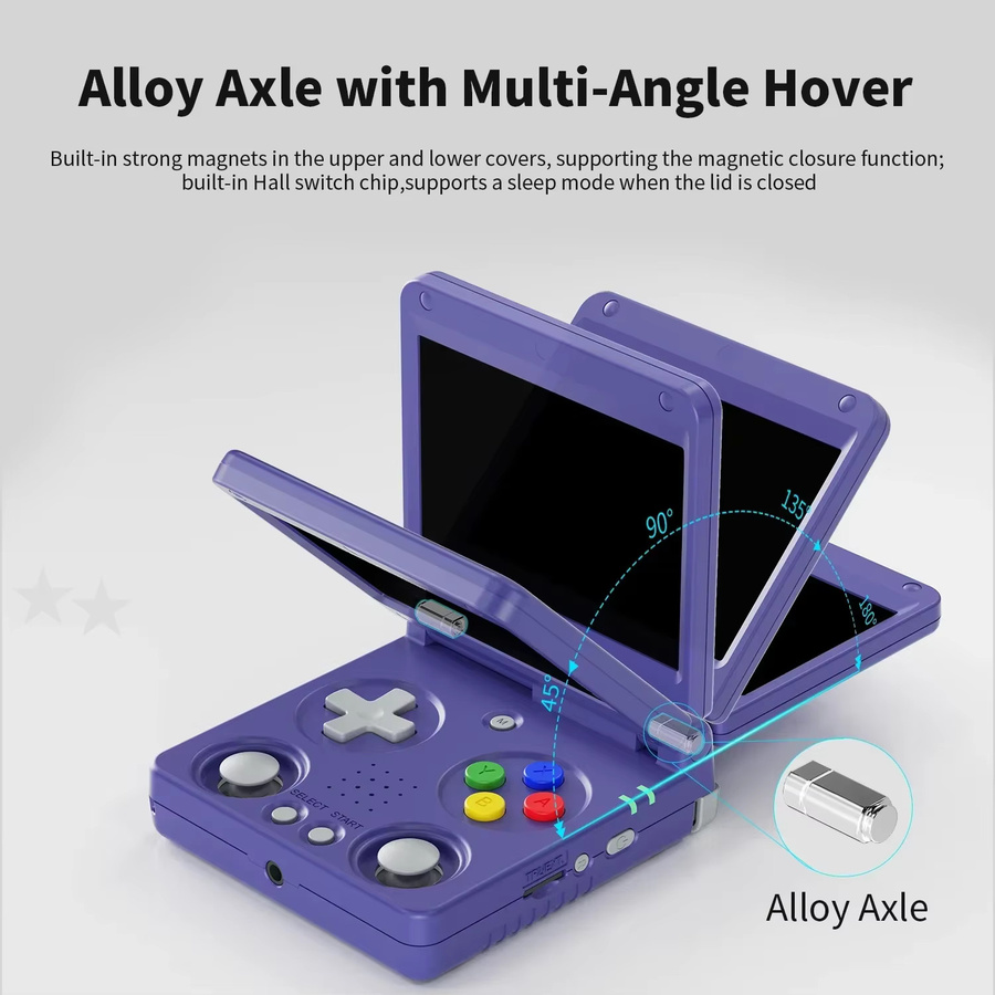 Anbernic RG34XXSP Retro Handheld-Spielkonsole in Blau mit 3,4 Zoll IPS-Bildschirm und 256 GB Speicher - Bild 3