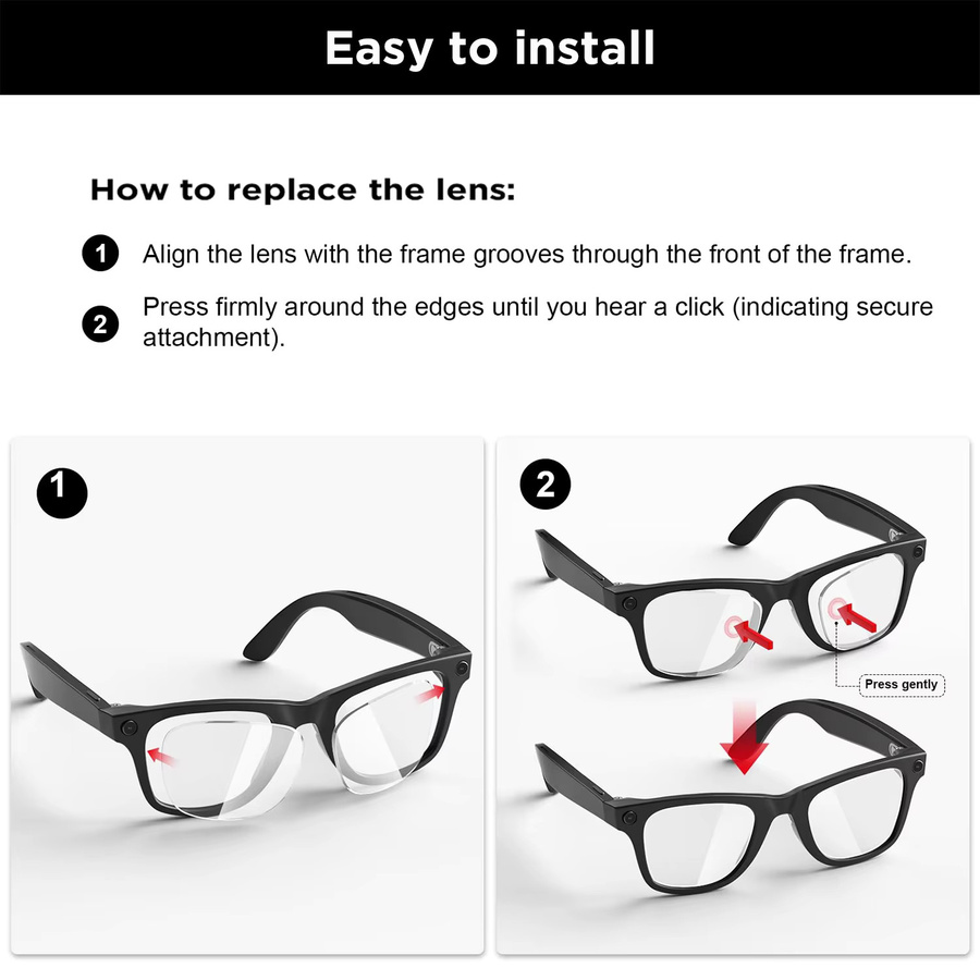 Photochrome und polarisierte Ersatzgläser für Ray-Ban Meta Wayfarer RW4006 RW4008 RW4012 Gen1/2 AI Smart Glasses - Bild 5