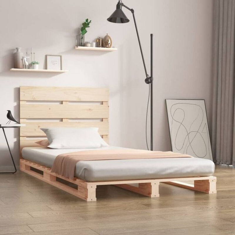 Massivholzbett vidaxl aus Kiefer in Braun, B/T/H: 90 x 190 x 80 cm - Bild 1