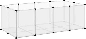 vidaXL Kleintierkäfig Freigehege aus Kunststoff und Stahl, Transparent/Schwarz, B/T/H: 144 x 74 x 46,5 cm - Bild 1