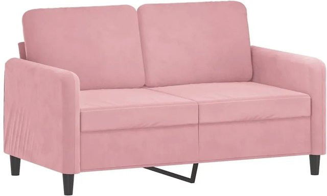 vidaXL 2-Sitzer-Sofa in Rosa aus Samt mit Metallrahmen und Armlehnen, Breite: 138 cm, Tiefe: 80 cm, Höhe: 77 cm - Bild 1