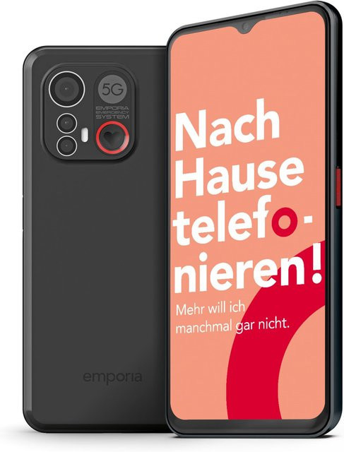 emporia ME.6 Smartphone Schwarz mit 6,58 Zoll Display, Android, 4G/LTE, Wi-Fi, Bluetooth und NFC - Bild 1