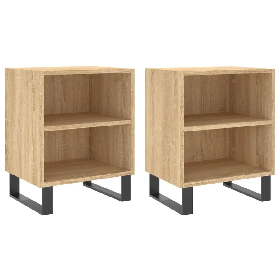vidaXL Nachttische 2er-Set Sonoma-Eiche, Wandmontage, B/T/H: 40 x 30 x 50 cm - Bild 2